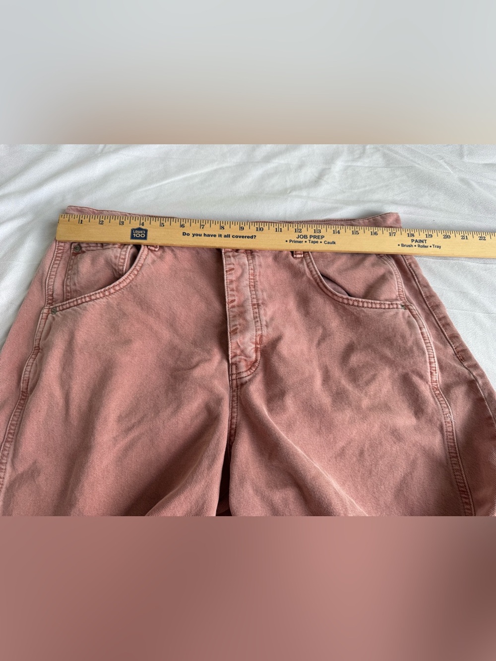 We The Free Good Luck Mid Rise Barrel Jeans Sunsetter pink size 32 or 14 cropped - Picture 14 of 14